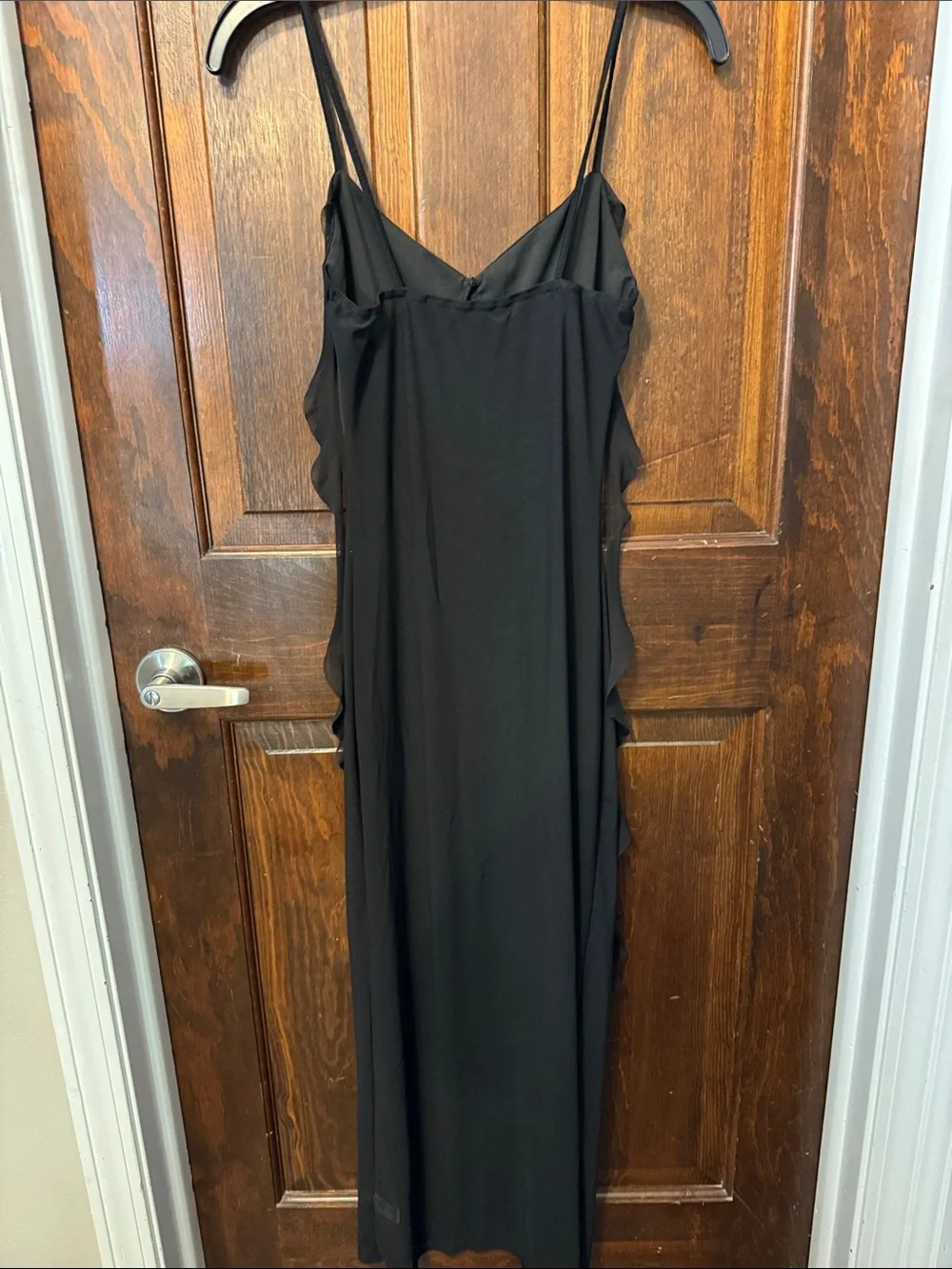 **Bundle**Elegant Lingerie Gown Black Ruffle with Spaghetti Straps NWOT Size S